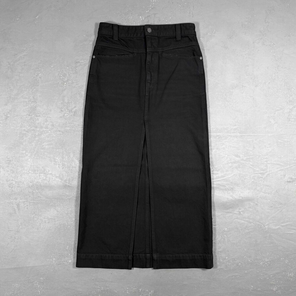 Khaite Neer Black Denim Maxi Skirt Size 26